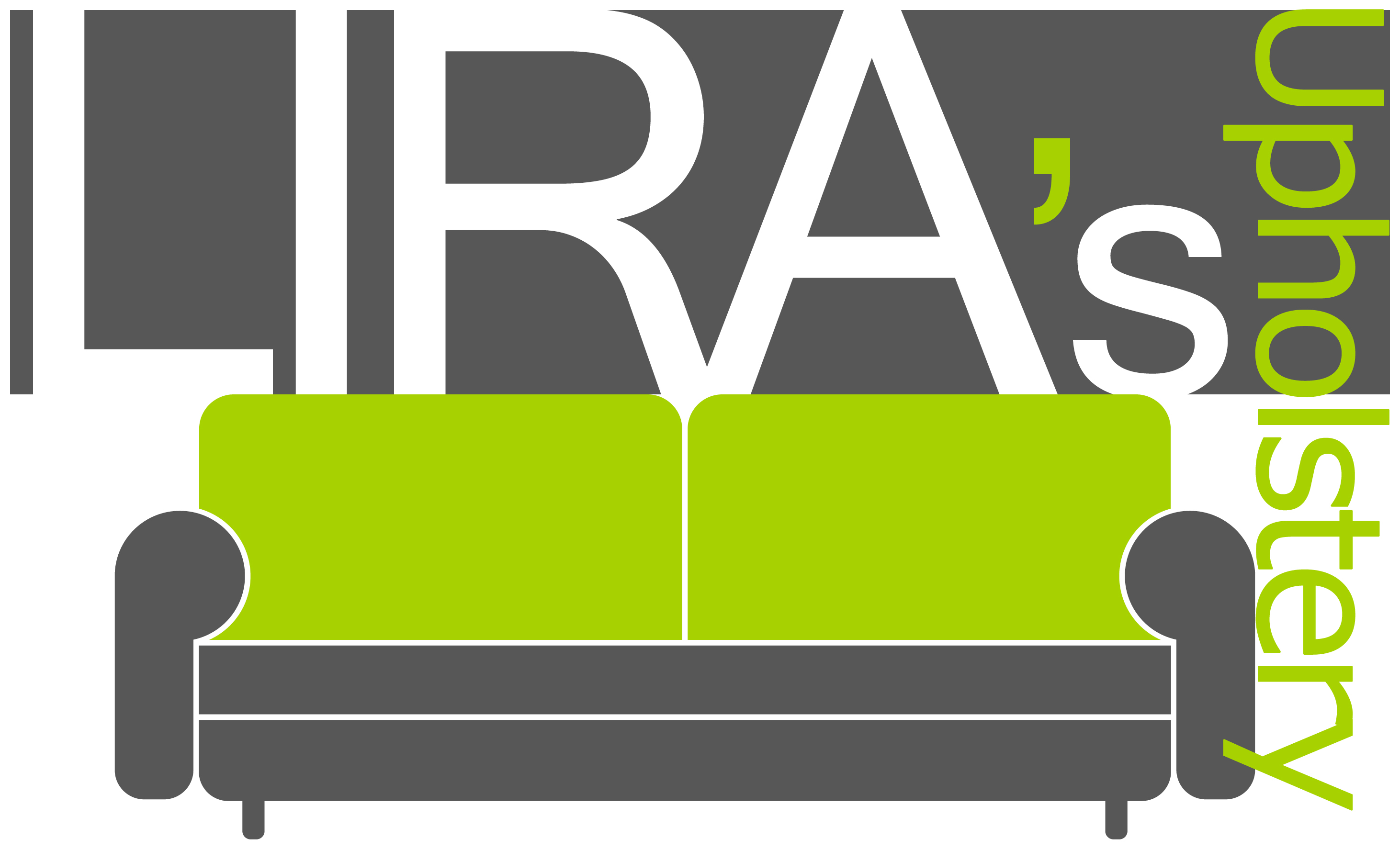 Lira's Upholstery logo with sofa icon